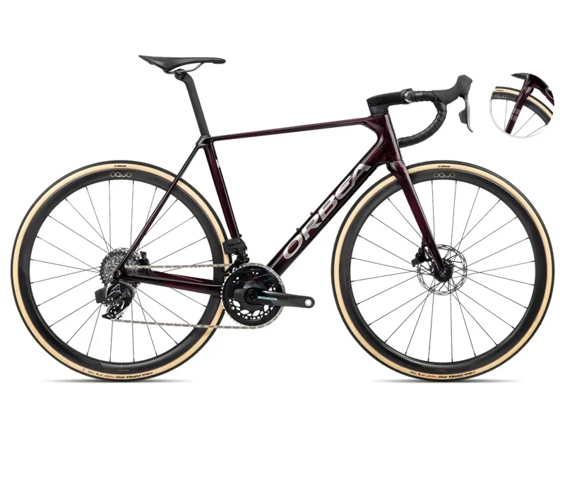 2024 Orbea Orca M21eltd Pwr Road Bike In Wine Red/Titanium-2