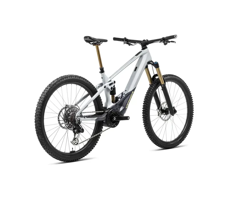 2024 Orbea Wild M20 Mountain E-bike In Halo Silver/Tanzanite Carbon View-2