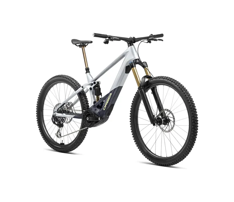 2024 Orbea Wild M20 Mountain E-bike In Halo Silver/Tanzanite Carbon View-1