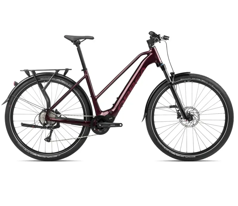 2024 Orbea Kemen Mid 40 Urban Trekking E-Bike in Metallic Burgundy Red