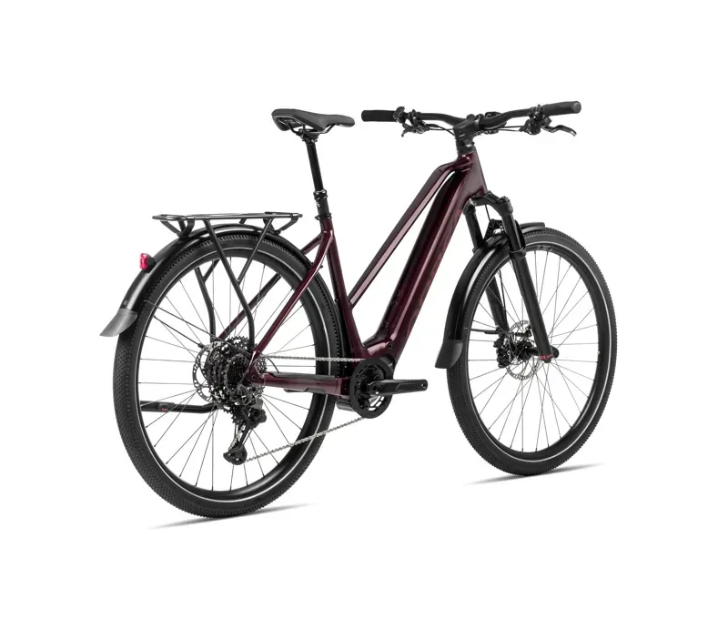 2024 Orbea Kemen Mid 40 Urban Trekking E-Bike in Metallic Burgundy Red-2