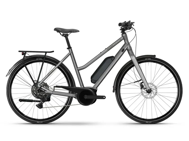 2026 Raleigh Captus Mid Step Electric Bike in Platinum Chrome Gloss