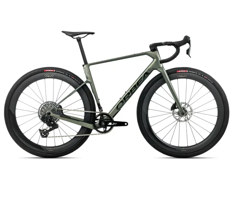New 2026 Orbea Terra Race M31eLTD 1X Gravel Bike in Spaceship Green Matt