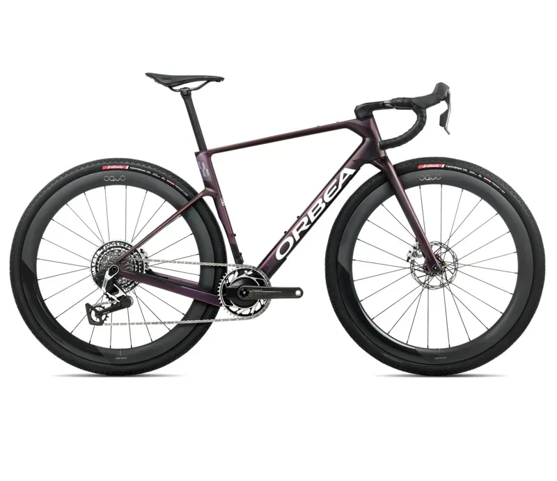 New 2026 Orbea Terra Race M11eLTD 1X Gravel Bike in Sunset Matt